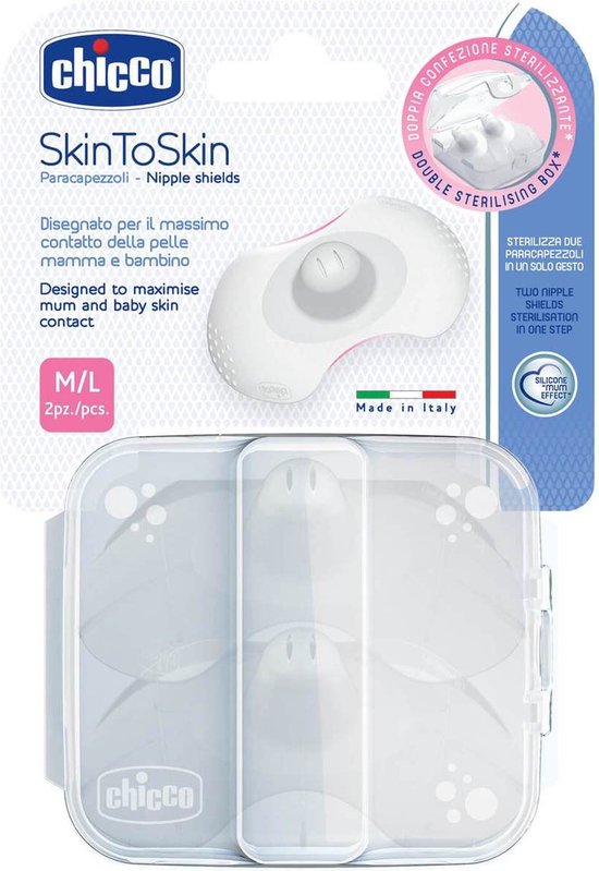 Chicco Tepelbeschermers Skintoskin Siliconen M/l 2 Stuks van Chicco