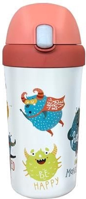 Chic.Mic Happy Monsters - Plant Drinkbeker - 400 ML - Monster Thema - Herbruikbare Drinkbeker - Klimaatneutraal van Chic