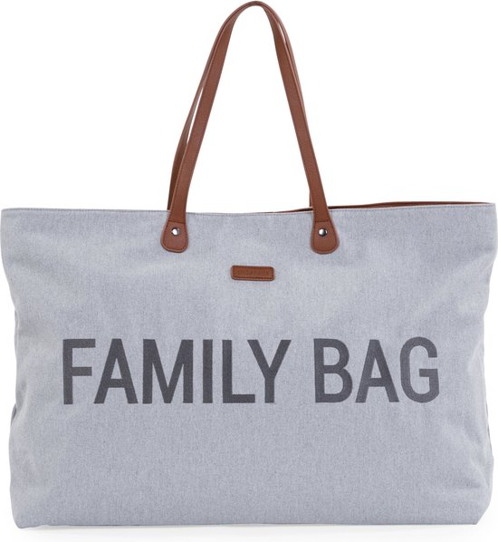 Childhome - Family Bag Verzorgingstas - Canvas - Grijs - Ruim & Praktisch - 55x18x40 cm van Merkloos