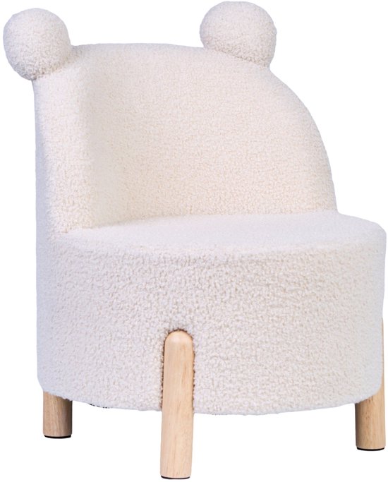Childhome - Stoel Voor Kinderen - Teddy - Ecru Naturel - 45x45x56cm van Chi