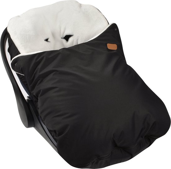Childhome Voetenzak voor autostoeltje gewatteerd met fleece - Zwart van Childhome