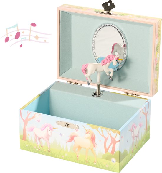 ChimeDream Meadow Unicorn Muziekdoos | Sieradendoos met Dansende Eenhoorn | Speelt Twinkle Star Melodie | 14,8 x 10,6 x 8,5 cm | Magisch Cadeau voor Meisjes van Merkloos