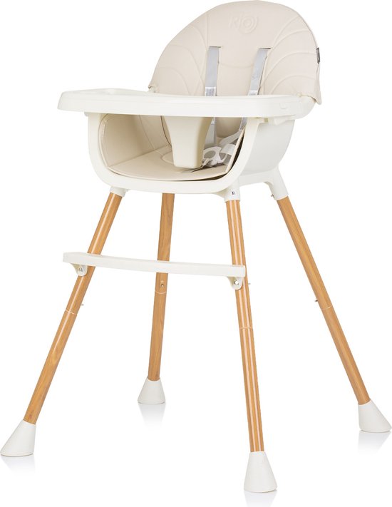 Chipolino Rio Kinderstoel - Baby eetstoel - 2 in 1 - Hoge stoel en kleine stoel - Vanaf 6 maanden - Verstelbaar - Beige van Chipolino