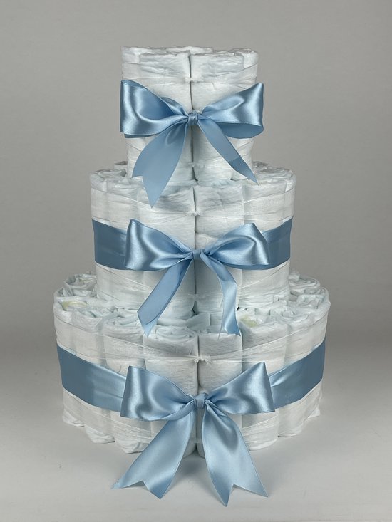 Chouette-Chouette | Luiertaart Jongen | Kraamcadeau | Geboorte Jongen | Babyshower | Basic 64 Blauw van Chouette-Chouette