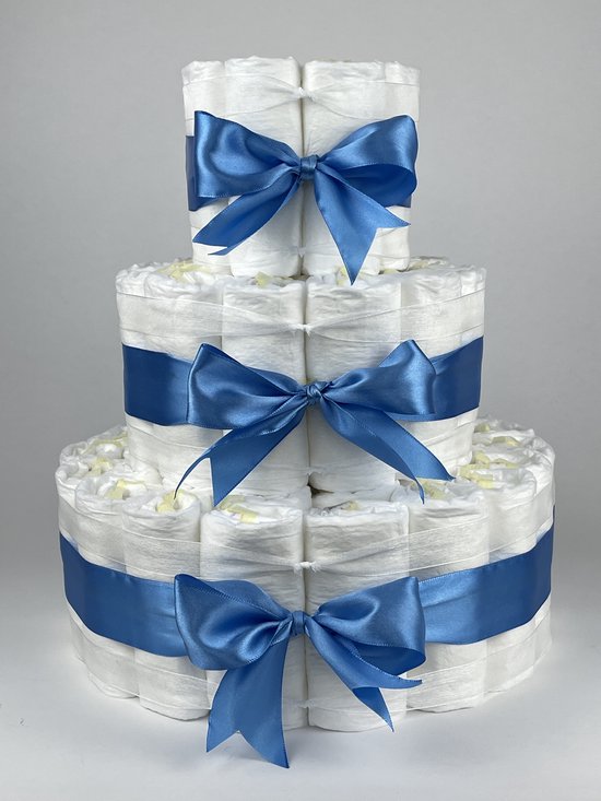 Chouette-Chouette | Luiertaart Jongen | Kraamcadeau | Geboorte Jongen | Babyshower | Basic 64 diep Blauw van Chouette-Chouette