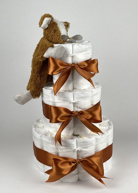 Chouette-Chouette | Luiertaart Neutraal | Kraamcadeau | Geboorte Jongen Meisje | Babyshower | Tuttle Deer Do Koper van Chouette-Chouette