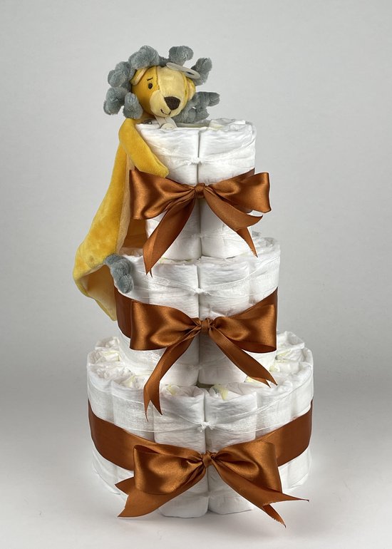 Chouette-Chouette | Luiertaart Neutraal | Kraamcadeau | Geboorte Jongen Meisje | Babyshower | Tuttle Leeuw Luke Koper van Chouette-Chouette