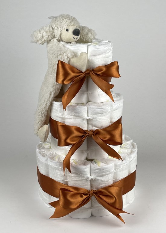 Chouette-Chouette | Luiertaart Neutraal | Kraamcadeau | Geboorte Jongen Meisje | Babyshower | Tuttle Poodle Peter Koper van Chouette-Chouette