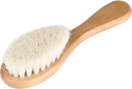 CHPN - Baby Borstel - Babykam - Baby haartjes kammen - Hout - Super zachte babyborstel - Kraamcadeau - Borstel