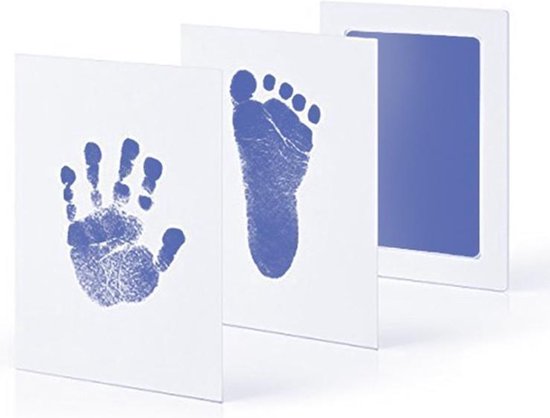 CHPN - Baby handafdruk - Baby voetafdruk- fotokaartje - Baby cadeau - Kraamcadeau - Blauwe inkt - Cadeau - Herinnering - Making memories van CHPN