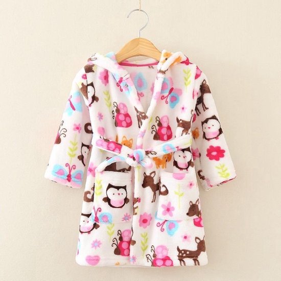 CHPN - Badjasje - Baby badjas - Badjas voor je kindje - Dierenprint - Met kam en borsteltje - Universeel - Schattig badjasje van CHPN