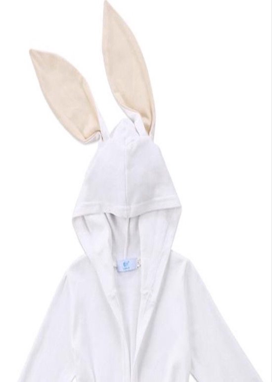 CHPN - Badjasje - Baby badjas - Badjas voor je kindje - Konijn - Met kam en borsteltje - Universeel - Schattig badjasje - Badcape - Wit van CHPN