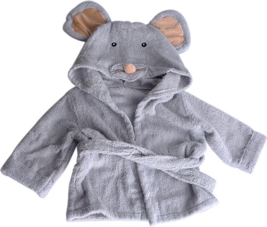 CHPN - Badjasje - Baby badjas - Badjas voor je kindje - Muis - Met kam en borsteltje - Universeel - Schattig badjasje van CHPN