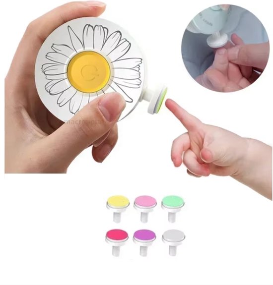 CHPN - Elektrische Nagelvijl - Baby nagels vijlen - Voor kinderen en volwassenen - Vijl voor babynagels - Vijl - Vijlen - Met opzetstukjes - Wit van CHPN