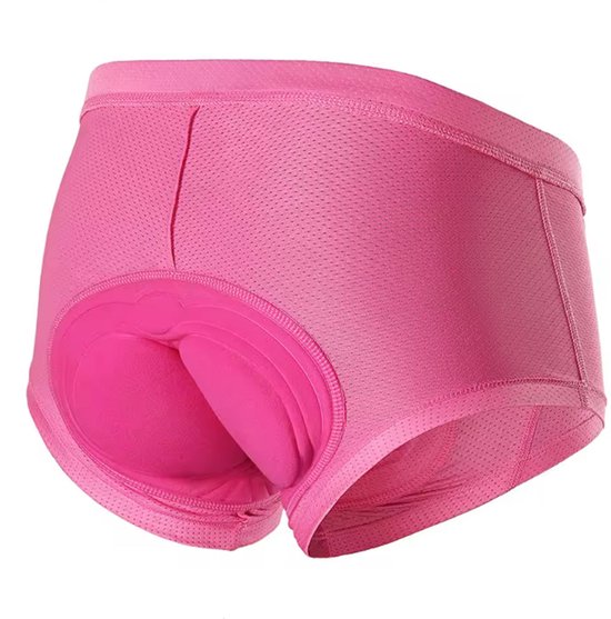 CHPN - Fietsbroek met zeem - Zeembroekje - Fiets ondergoed - L -Met zeem - Large - Valt klein - Unisex - Onderbroek voor fietsen - Fietsshort - Bilpijn bij fietsen - Roze van CHPN