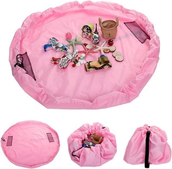 CHPN - Speelkleed - Opbergkleed - 1,5M - Roze - Speelgoed opbergen - Speelkleedzak - Speelgoedopbergzak - Opbergen - Spelen - Kleed - Rond van CHPN