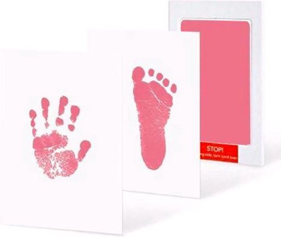 CHPN - Voetafdruk - Handafdruk - Inktafdruk - Baby Voet- en Handafdrukken Inkt - Roze - Baby Cadeau - Kraamcadeau - Cadeau voor opa en oma