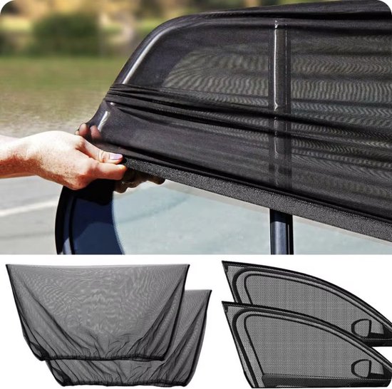CHPN - Zonnescherm voor autoraam - 2 stuks zonnescherm voor auto - Universeel - 40/90cm - Zijramen auto - 1 paar