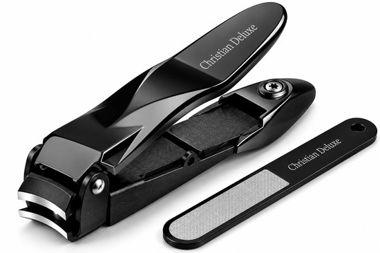 Christian Deluxe® Premium Nagelknipper met Opvangbakje – Voor Dikke Nagels & Teennagels – Nagelknipper met Stalen Vijl – Manicure & Pedicure Set