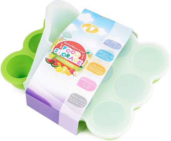 Chuckle diepvriesbakje babyvoeding 900 ml siliconen groen van CHUCKLE