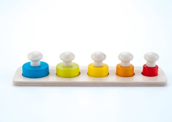 Circle sorter rubber wood board 9 x 30 x 4,5cm van Tender Leaf Toys