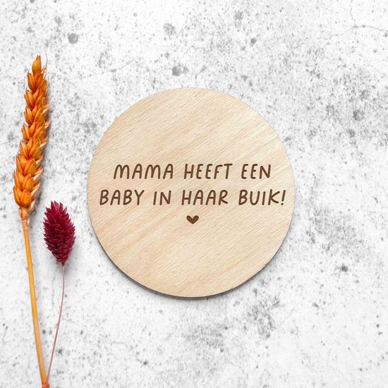 Cirkel | mama heeft een baby in haar buik! | 10 cm | Fien & Feau van Fien & Feau