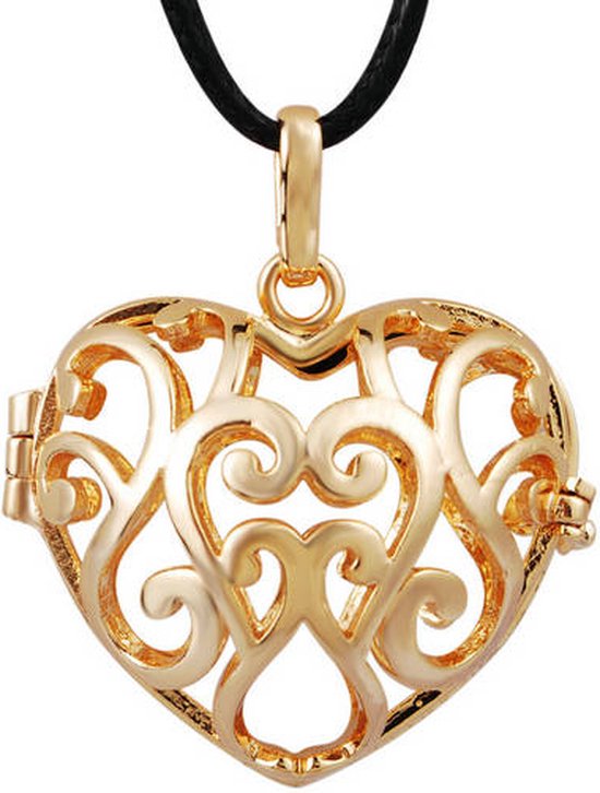 Clariz klankbolhouder Goud hart locket - zwangerschapsbel houder - zwangerschapshanger - zwangerschapsketting - bola van CLA