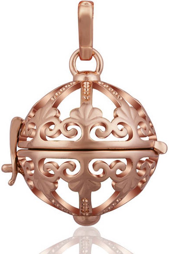 Clariz klankbolhouder rozegoud krul - zwangerschapsbel houder van CLA