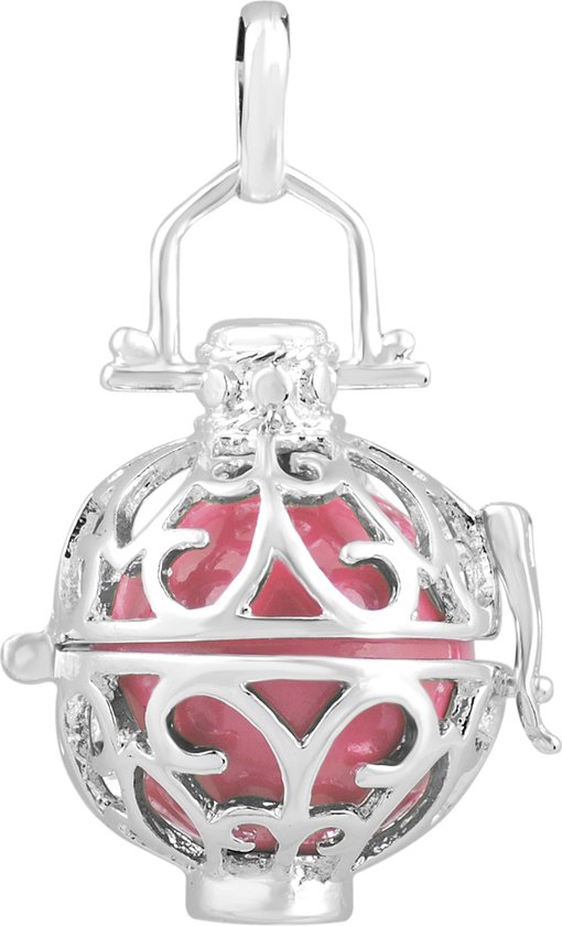 Clariz klankbolhouder Verzilverd Krullen - zwangerschapsbel houder - zwangerschapshanger - zwangerschapsketting - bola van CLA