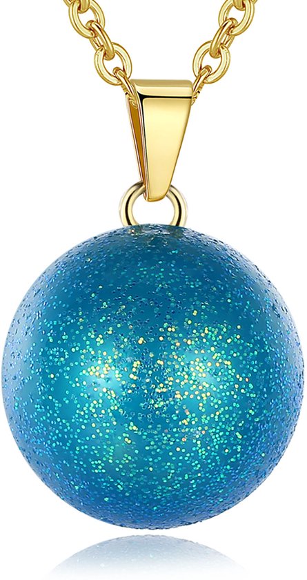 Clariz zwangerschapsbel blauw met gouden glitters van Merkloos