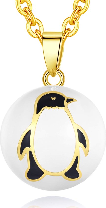 Clariz zwangerschapsbel Pinguïn Goud - zwangerschapsketting - zwangerschapsbelletje - bola van CLA