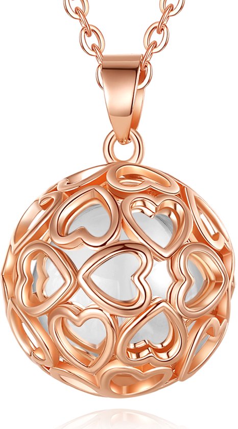 Clariz zwangerschapsbel verzilverd met rozegoude hartjes van Clariz