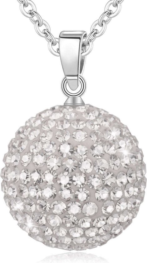 Clariz zwangerschapsbel Zilveren Kristallen - zwangerschapsketting - zwangerschapsbelletje - bola van Clariz