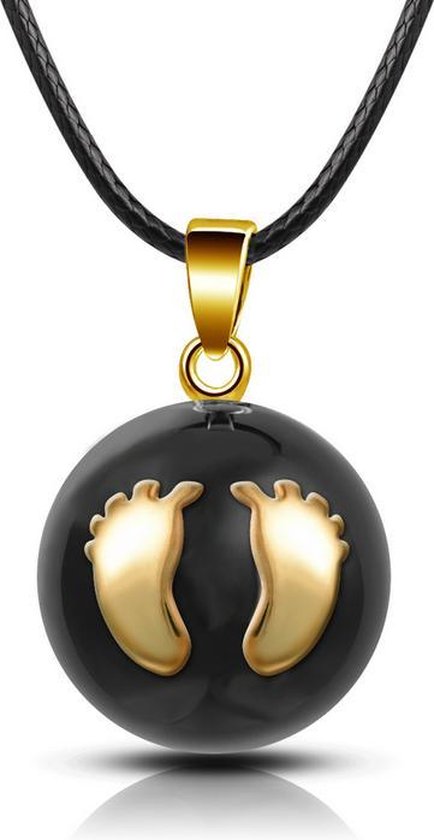 Clariz zwangerschapsbel zwart met gouden voetjes