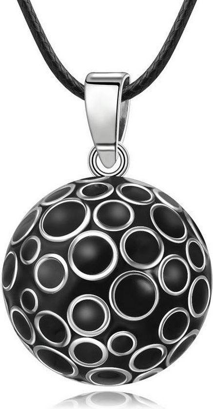 Clariz zwangerschapsbel Zwart met zilver Bubbles - zwangerschapsketting - zwangerschapsbelletje - bola van CLA