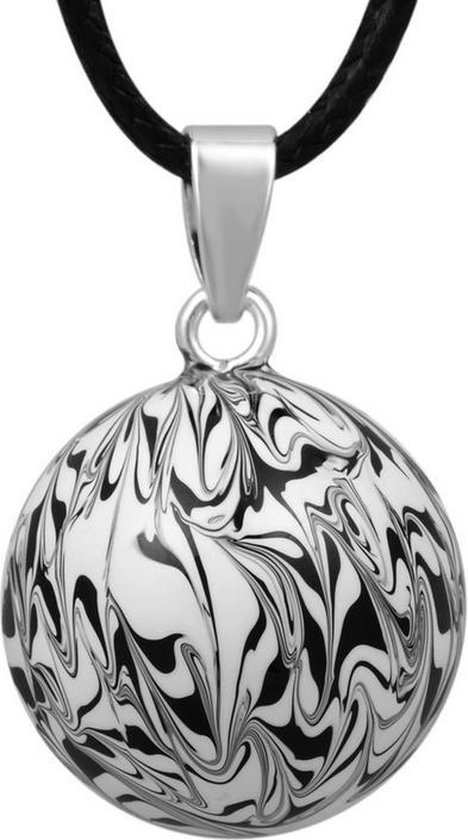 Clariz zwangerschapsbel Zwart wit Swizzle - zwangerschapsketting - zwangerschapsbelletje - bola van CLA