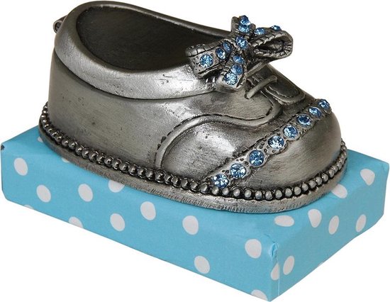 Clayre & Eef Tandendoosje Schoen 4x6x4 cm Zilverkleurig Ijzer van CLA