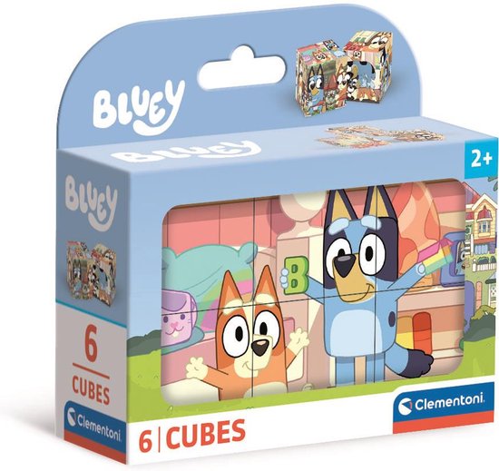 Clementoni - 6 Blokken Puzzel - Bluey - 6 afbeeldingen - Vanaf 2 jaar van Merkloos