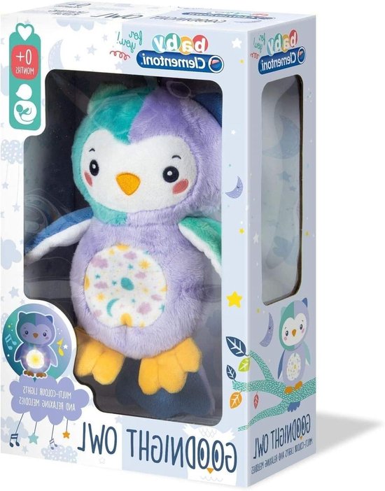 Clementoni Baby - Eerste Maanden - Lichtgevende Knuffel Uil, 0+ maanden, 17268, Meerkleurig van Merkloos