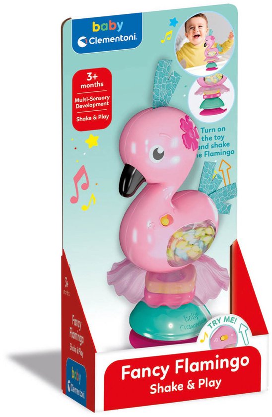 Clementoni Baby - Fancy Flamingo - Rammelaar met zuignap - vanaf 3 maanden van Merkloos