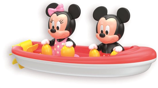 Clementoni Disney Badspeelgoed Mickey Mouse en Minnie Bootje - Drijvend Waterspeelgoed voor Baby - Badspeeltjes en Speelgoed voor in Bad met Propeller