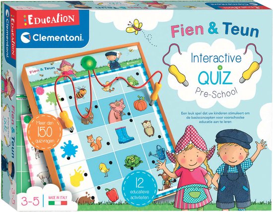 Clementoni Education - Fien en Teun Interactieve Quiz - Educatief en Interactief Speelgoed - Het Leerzame Cadeautje - 3-5 jaar van Clementoni
