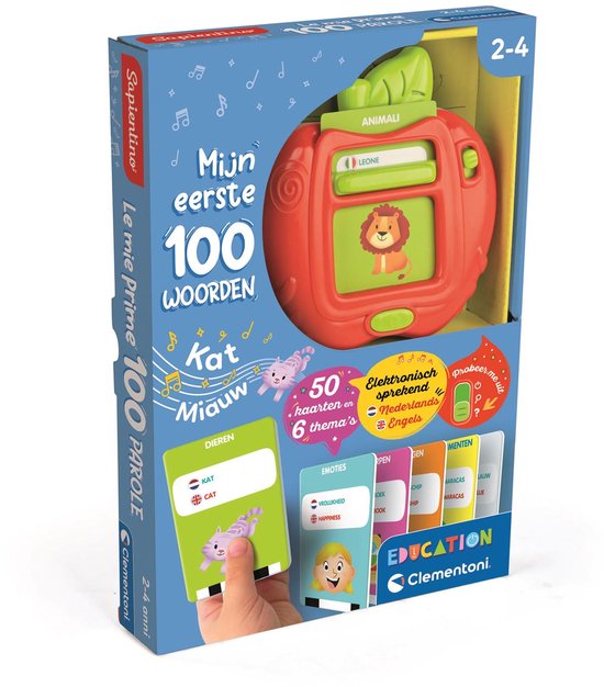 Clementoni Mijn Eerste 100 Woorden - Interactief Educatief Speelgoed Peuter - Nederlands en Engels van Clementoni