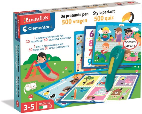 Clementoni - Pratende pen - Educatief Observatie Spel - 60 kaarten met 500 spellen - vanaf 3 jaar van Merkloos