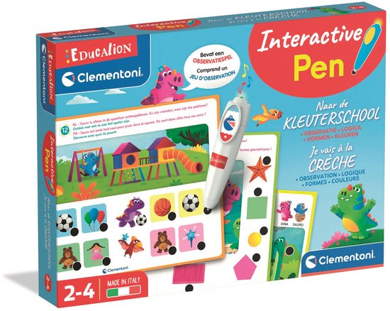 Clementoni - Pratende pen - Educatief Observatie Spel - Naar de Kleuterschool - 8 educatieve kaarten - vanaf 2 jaar van Clementoni