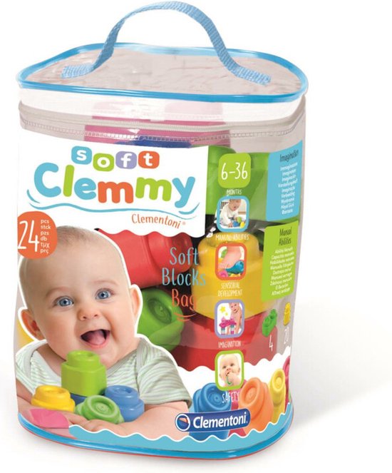 Clementoni Soft Clemmy - Stapelblokken - Baby Blokken - 24 Zachte Speelblokken - 6-36 maanden van Clementoni