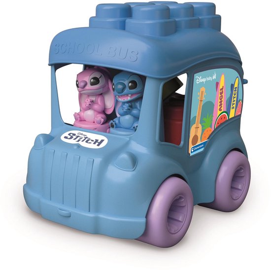 Clementoni - Soft Clemmy - Stitch Activiteiten bus - Sensorische blokkenset - Vanaf 6 maanden van Merkloos