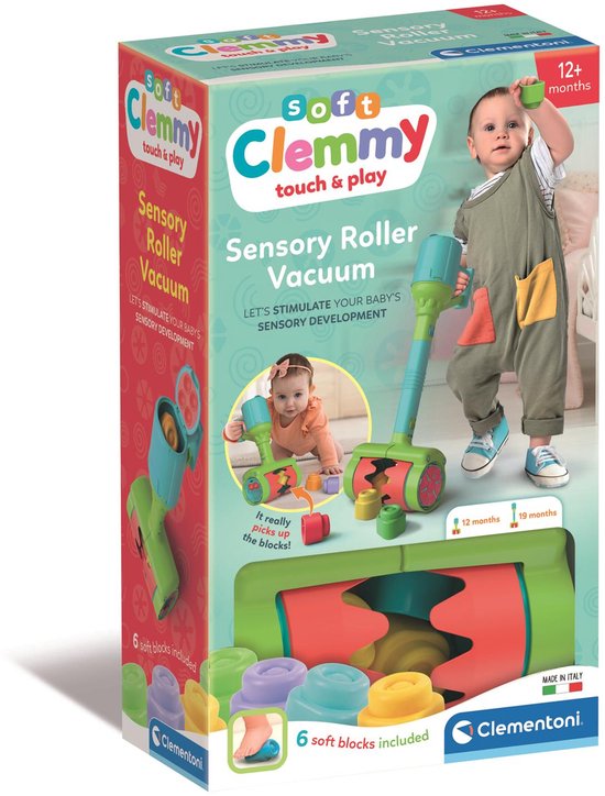 Clementoni - Soft Clemmy - Stofzuiger - Sensorische blokkenset - Vanaf 6 maanden van Clementoni