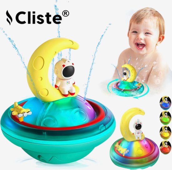 Cliste Astro de Badspeelgoed met vliegend vliegtuig - Lichtjes - Spuit Water - Badspeeltjes - Voor in bad - Badwalvis - Waterspeelgoed - Speelgoed - Bath Toy - Sensor Fontein van Cliste