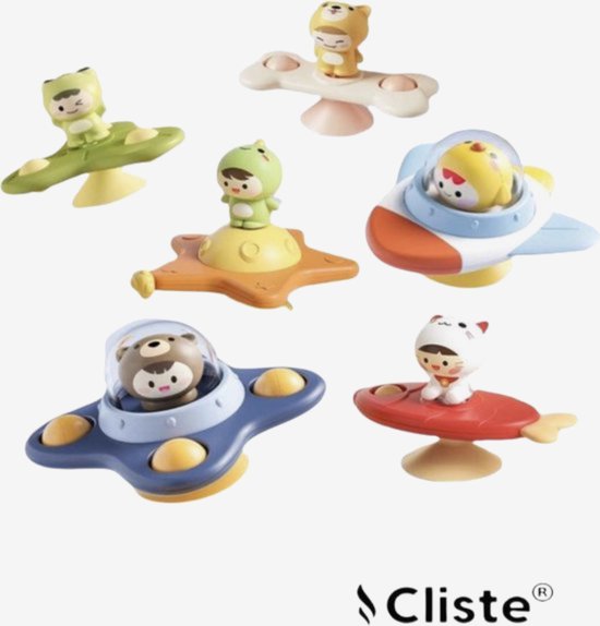 Cliste Fidget Toys - Zuignap Spinner Speelgoed - 6 stuks - Fidget spinner - Sensorisch Speelgoed - Baby - Badspeelgoed - Speelgoed - Badspinner - NIEUW - Kinderen! van Cliste